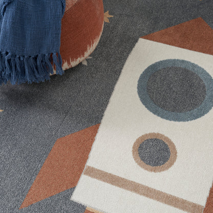 Nourison Home Astra Machine Washable  Sky Blue  Contemporary