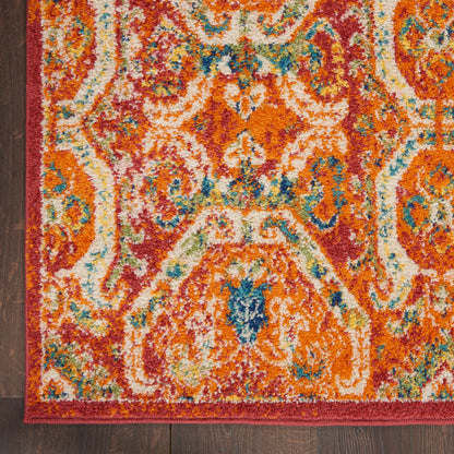Nourison Home Allur  Red Multicolor  Transitional