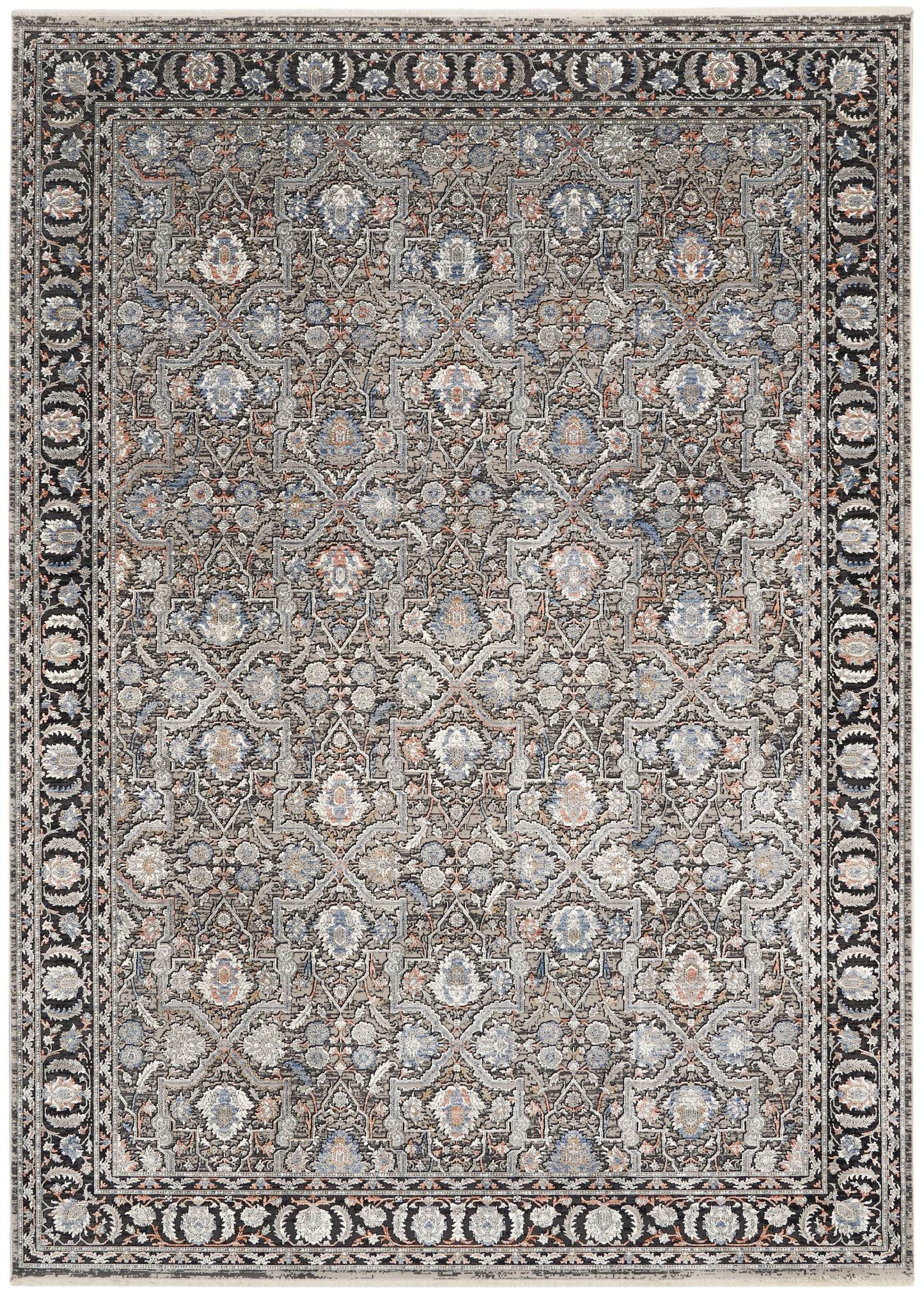Nourison Home Starry Nights STN10 Grey Navy Traditional Loom-woven Rug