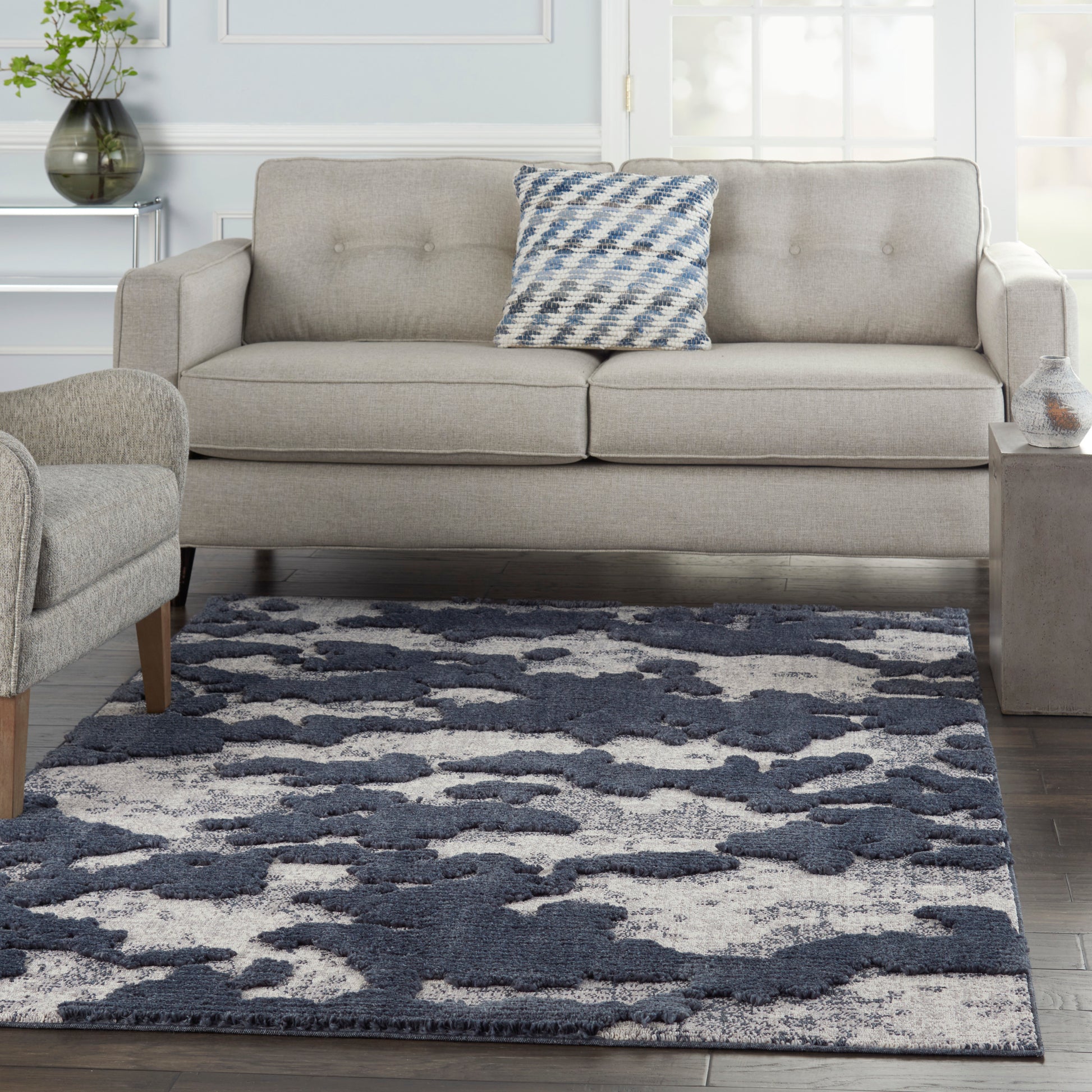 Nourison Home Zermatt  Blue Grey  Contemporary