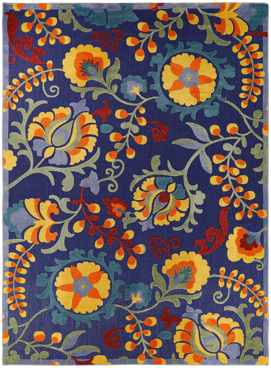 Nourison Home Aloha  Navy Multicolor  Contemporary