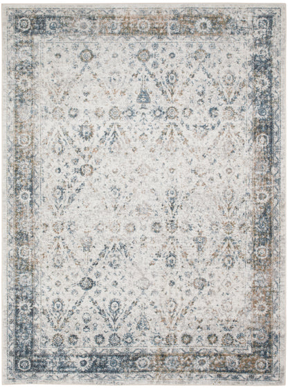 Nourison Home Astra Machine Washable ASW16 Ivory Blue Traditional Power-loomed Rug