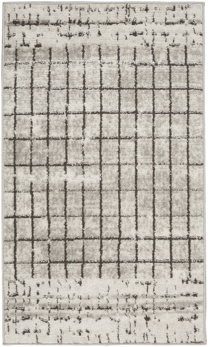 Nourison Home Quarry QUA13 Ivory Grey Contemporary Power-loomed Rugs