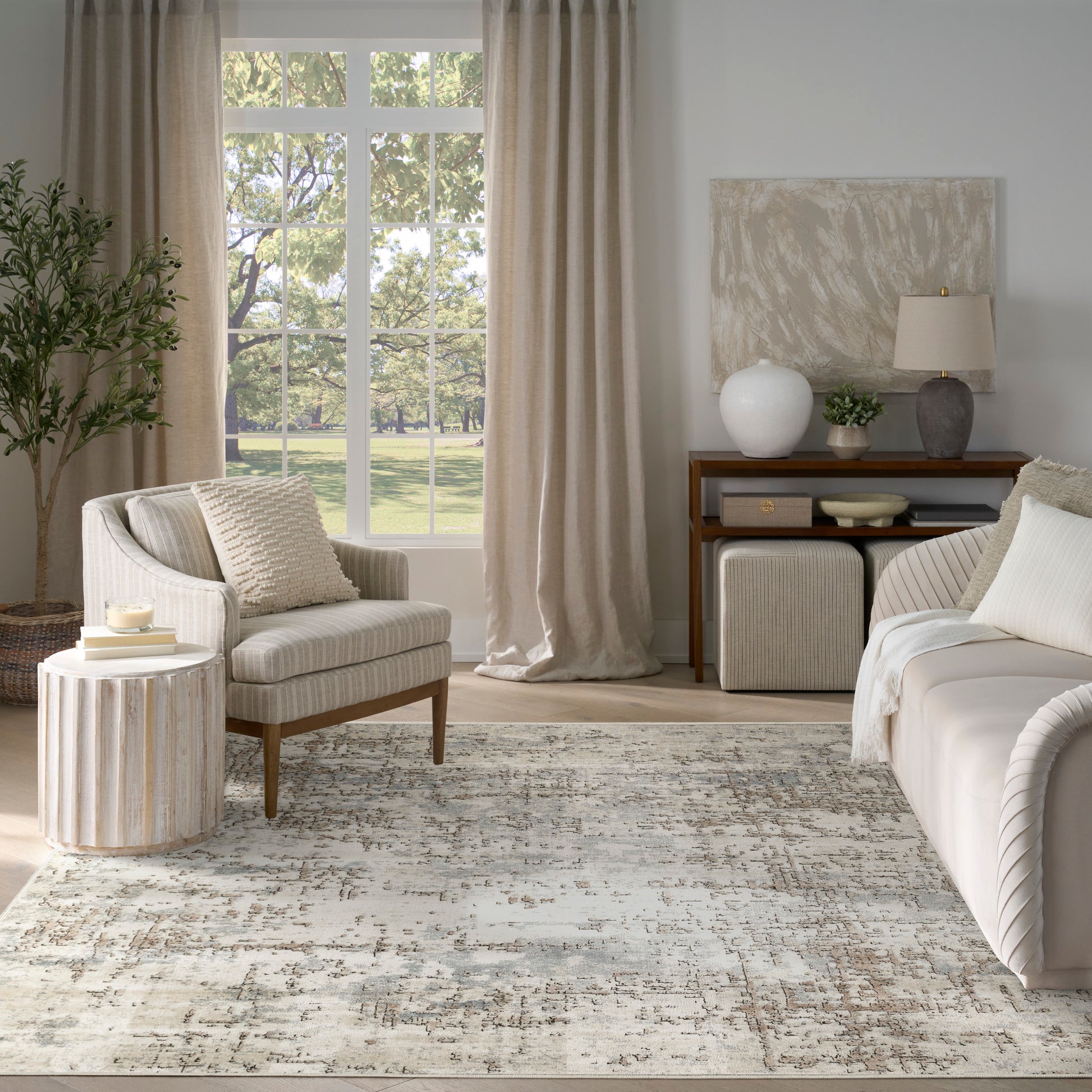 Nourison Home Quarry  Ivory Beige  Contemporary