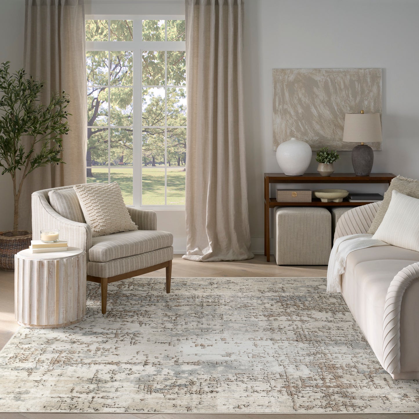 Nourison Home Quarry  Ivory Beige  Contemporary