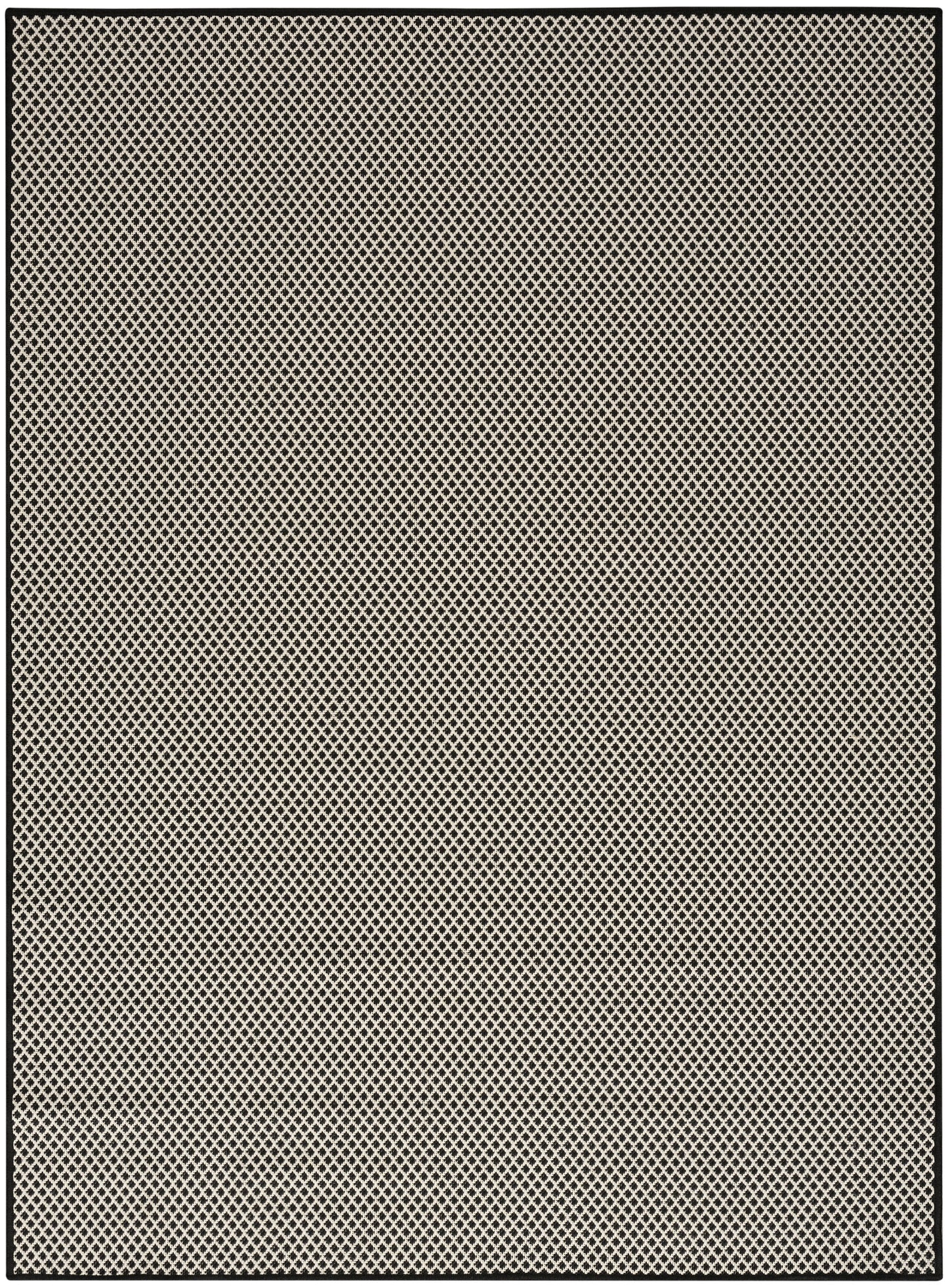 Nourison Home Courtyard COU01 Black White Contemporary Power-loomed Rug