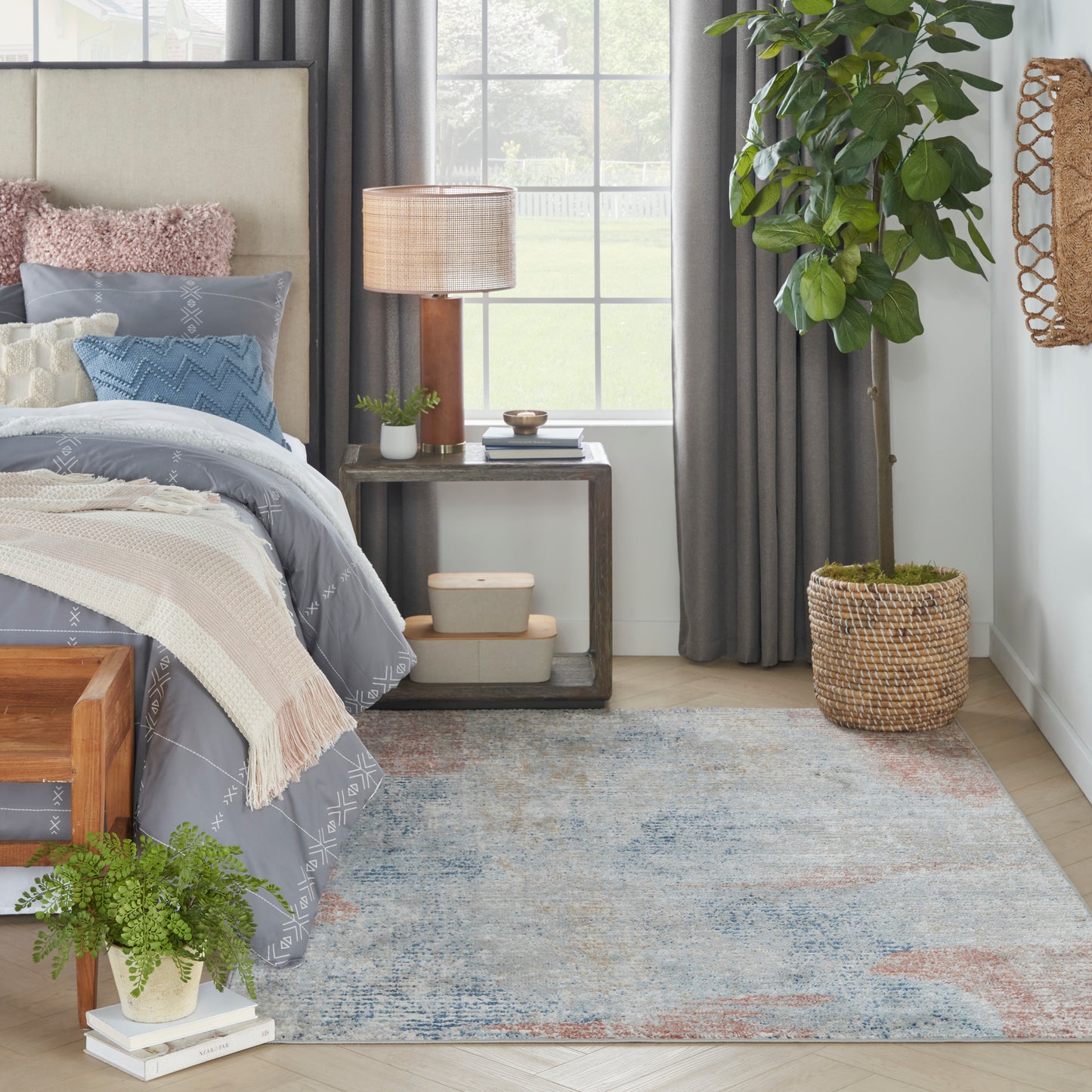 Nourison Home Quarry  Ivory Multicolor  Contemporary