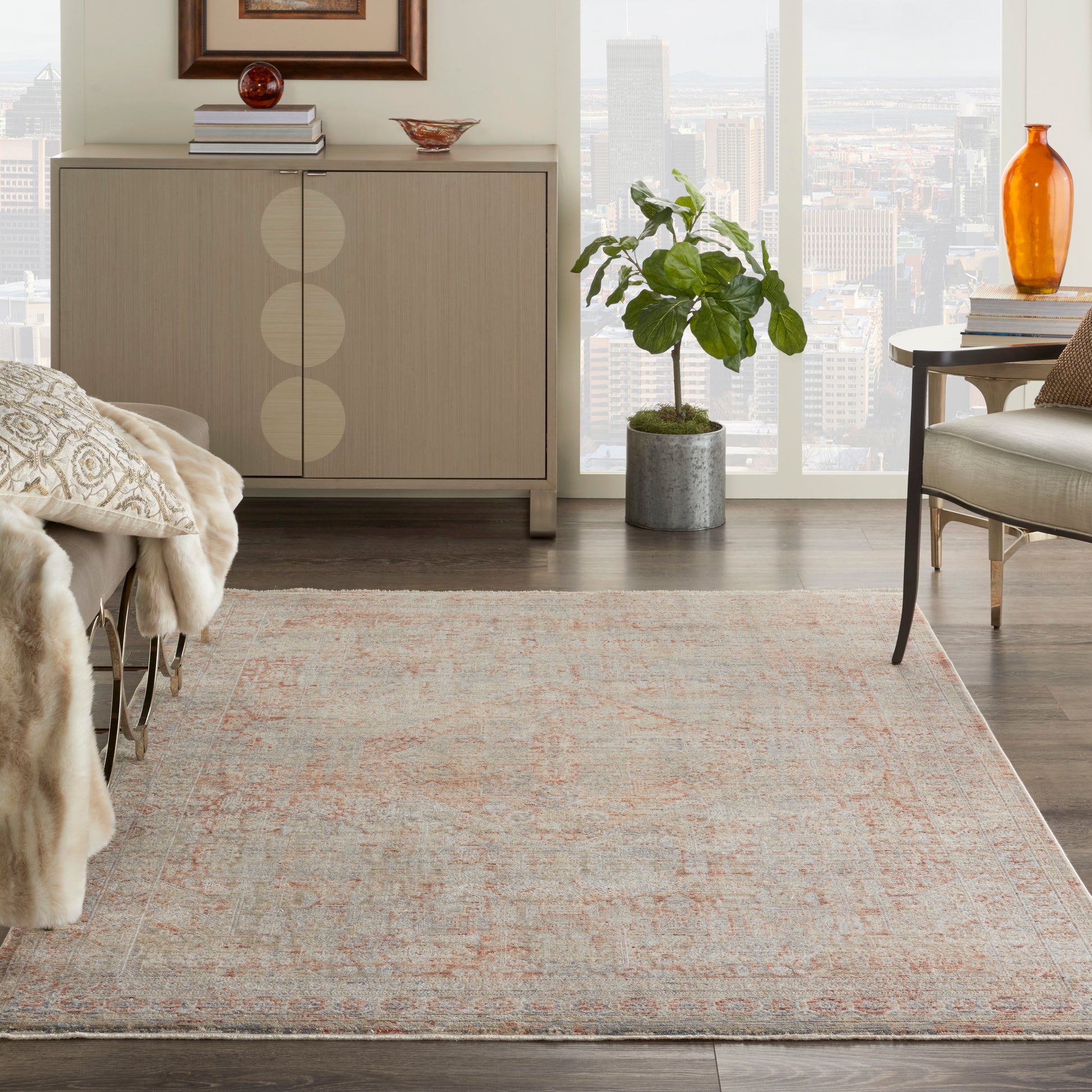 Nourison Home Lustrous Weave  Grey Brick  