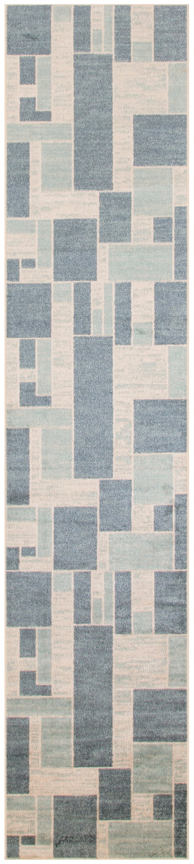 Nourison Home Astra Machine Washable ASW09 Blue Ivory Contemporary Power-loomed Rug