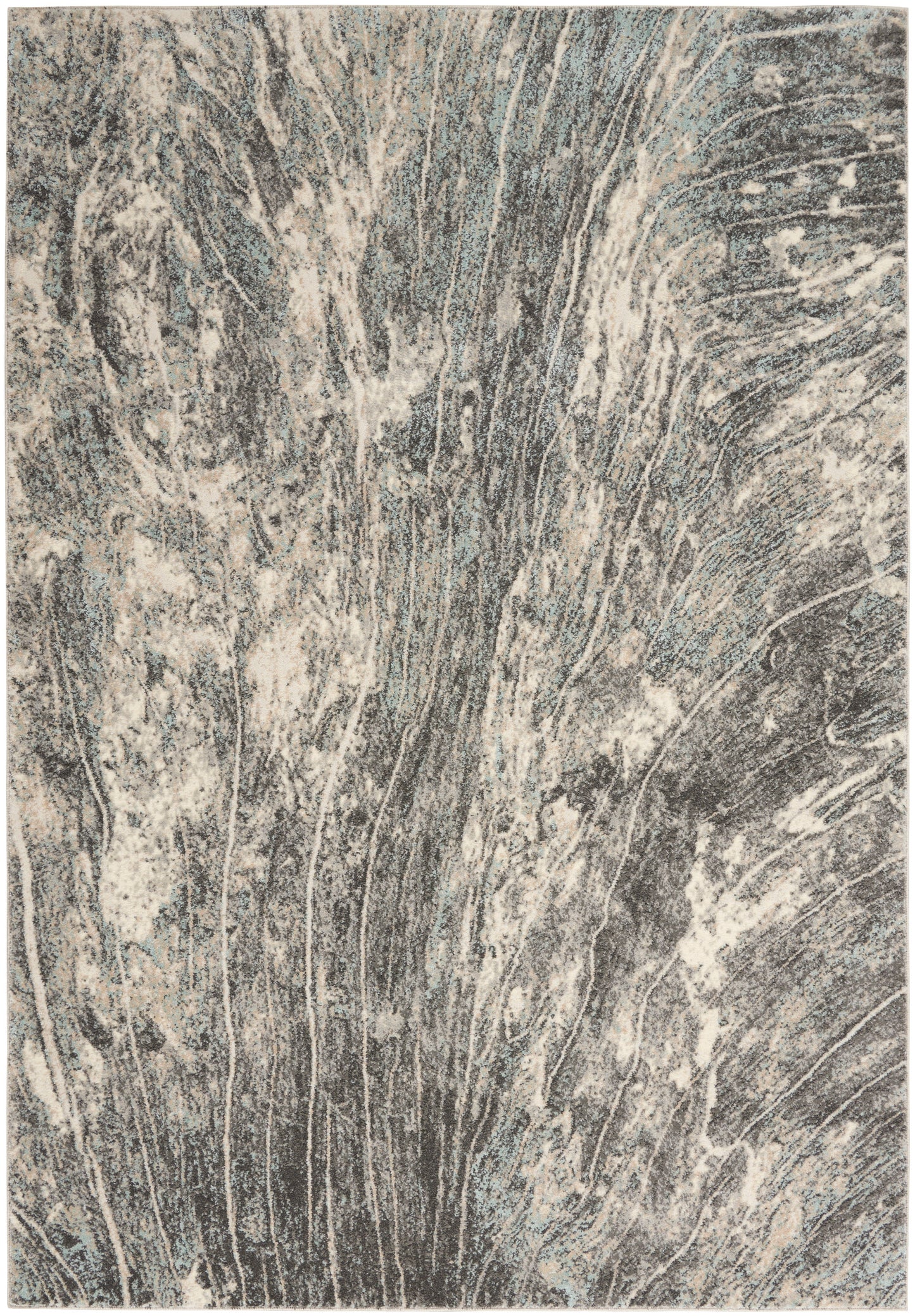 Nourison Home Marmara MRA03 Charcoal Ivory Contemporary Power-loomed Rug