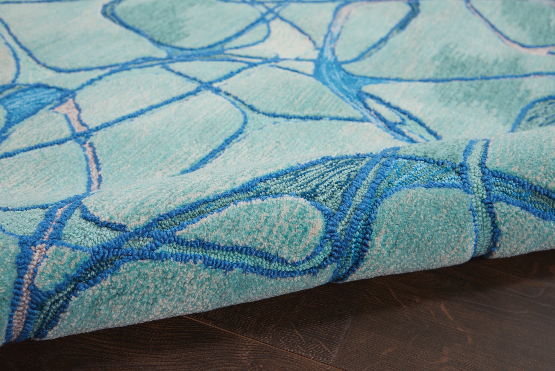 Nourison Home Symmetry  Aqua Blue  Contemporary