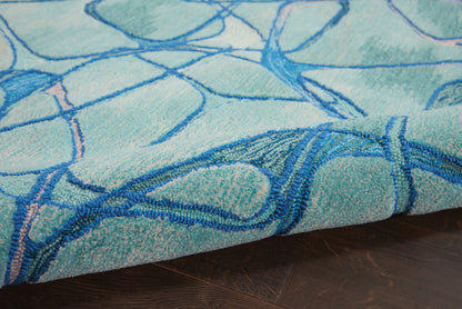 Nourison Home Symmetry  Aqua Blue  Contemporary