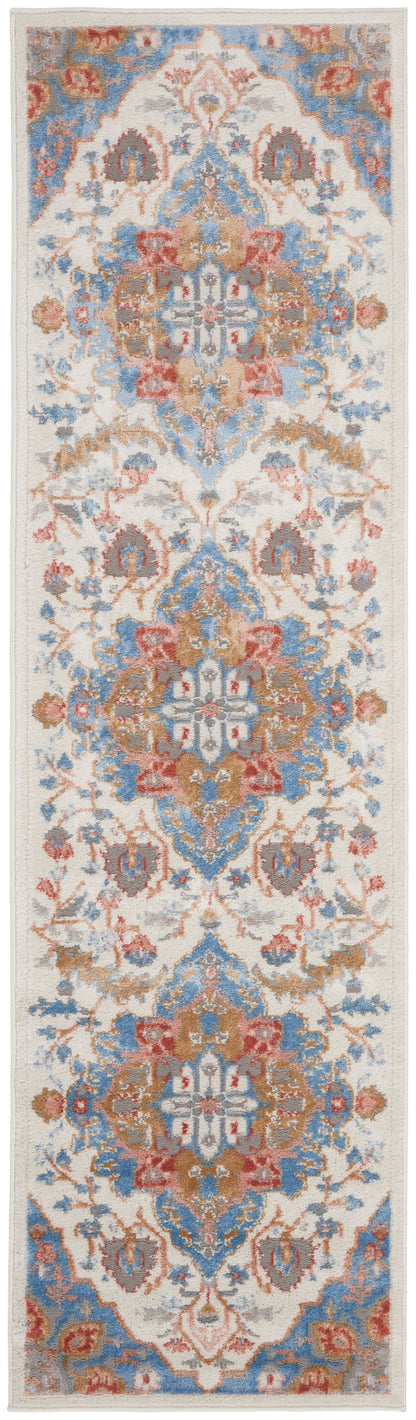 Nourison Home Elation ETN09 Ivory Blue Traditional Power-loomed Rug