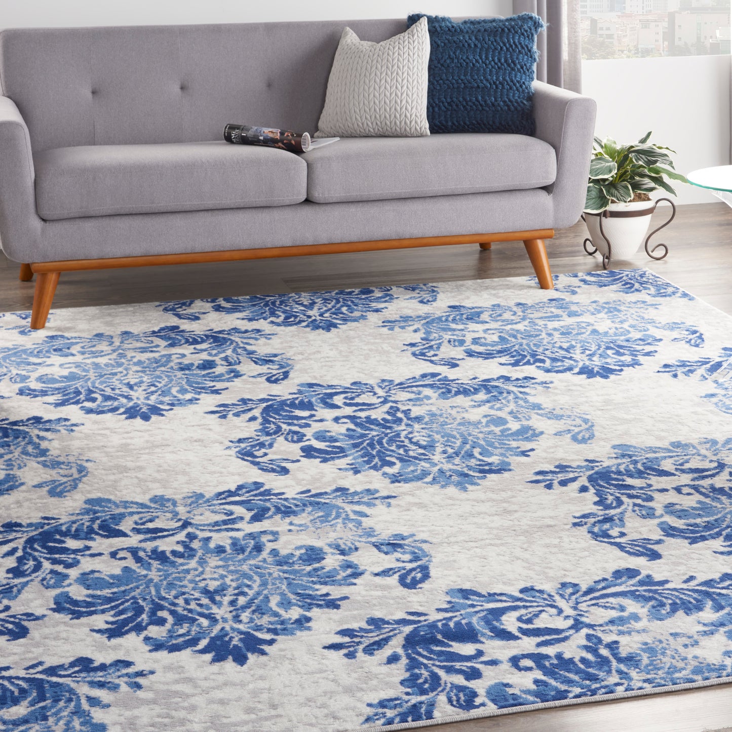Nourison Home Whimsicle  Ivory Navy  Contemporary