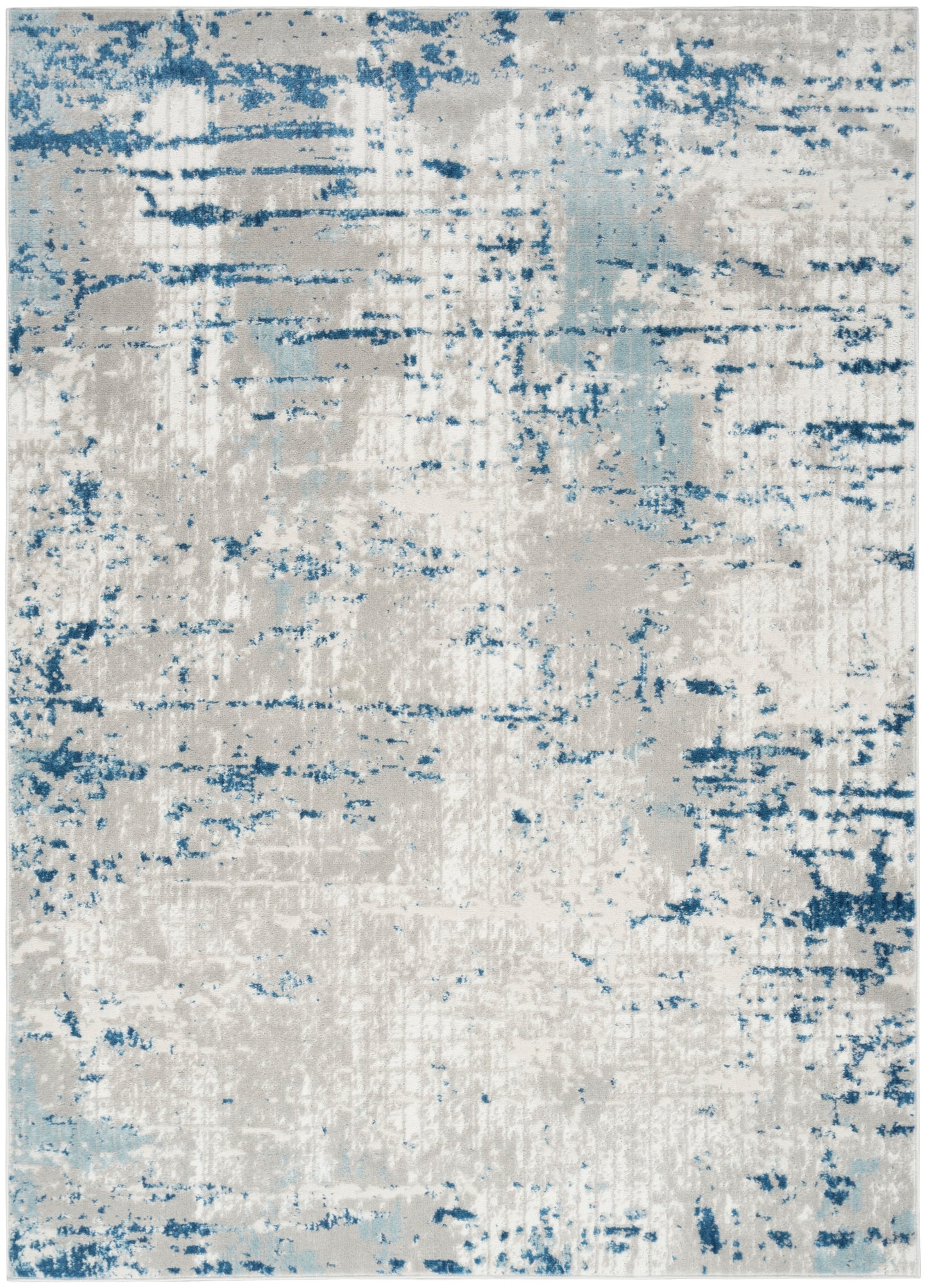 Nourison Home Quarry QUA01 Ivory Grey Blue Contemporary Power-loomed Rugs