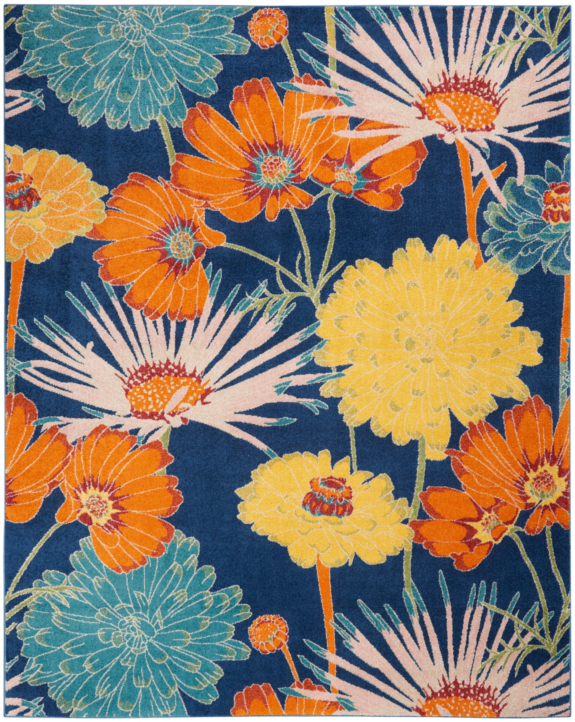 Nourison Home Allur  Navy Multicolor  Contemporary