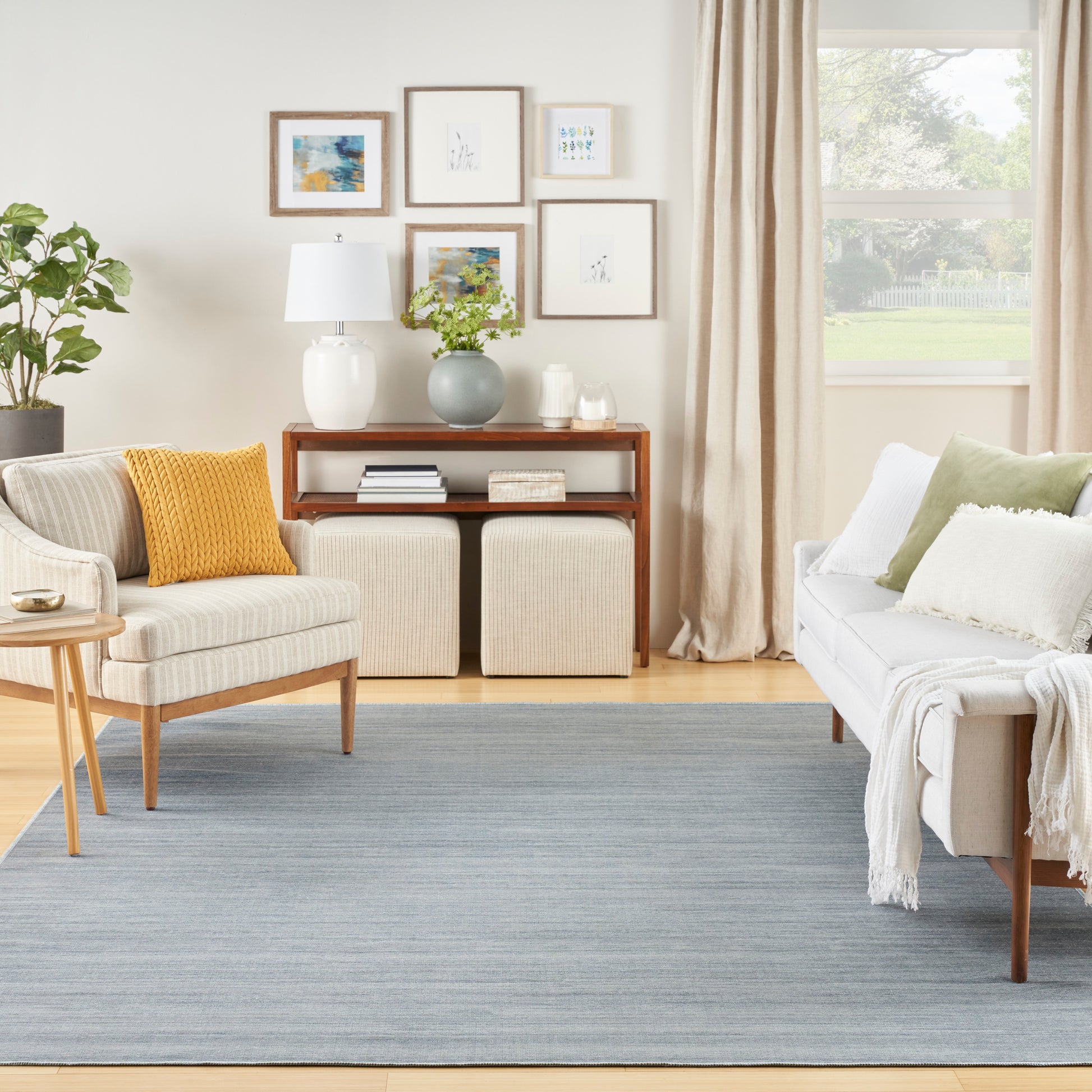 Nourison Home Washable Essentials  Aqua  Contemporary