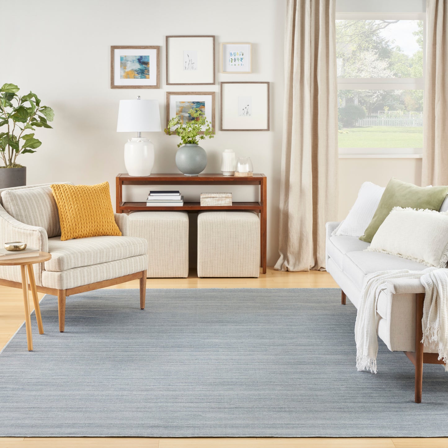 Nourison Home Washable Essentials  Aqua  Contemporary