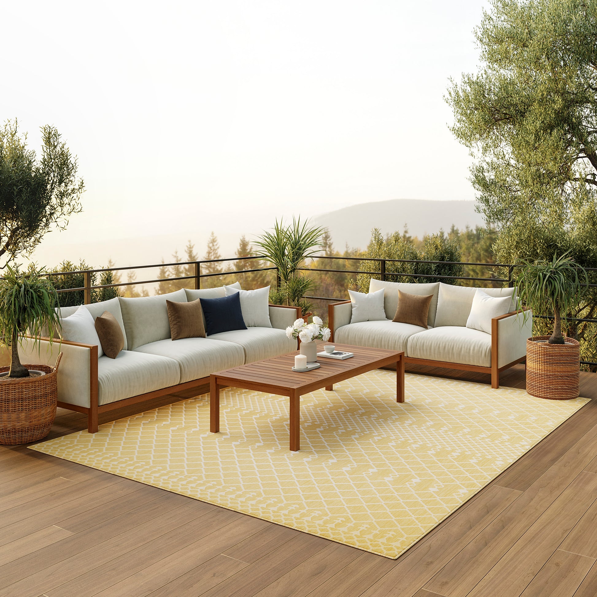 Nourison Home Positano  Yellow  Contemporary