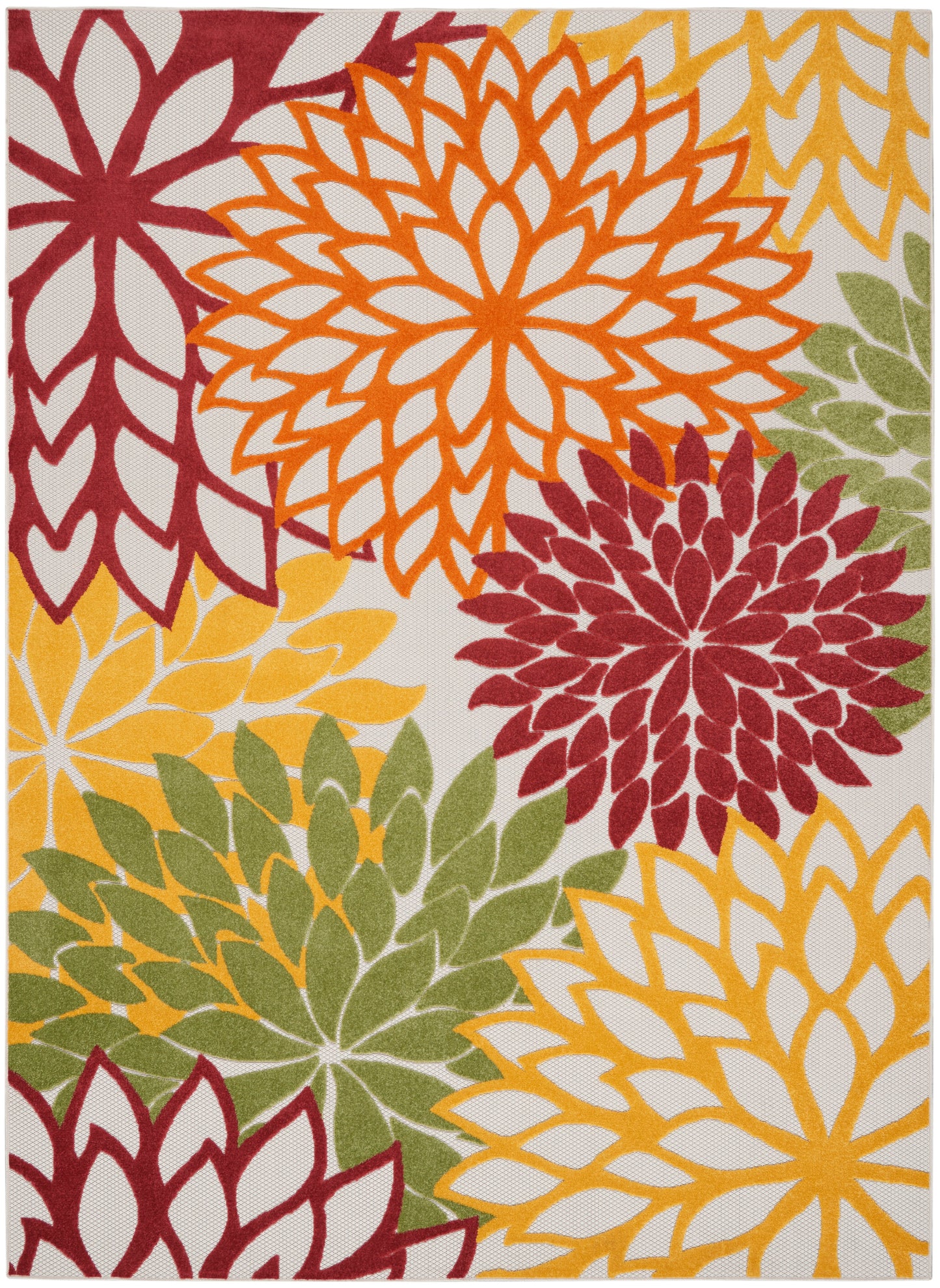 Nourison Home Aloha ALH05 Red Multicolor Contemporary Power-loomed Rugs