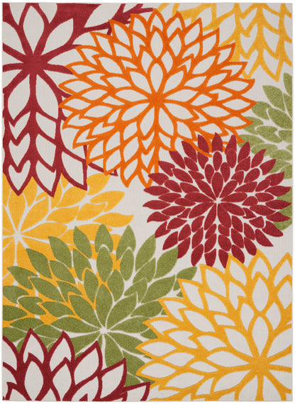 Nourison Home Aloha ALH05 Red Multicolor Contemporary Power-loomed Rugs