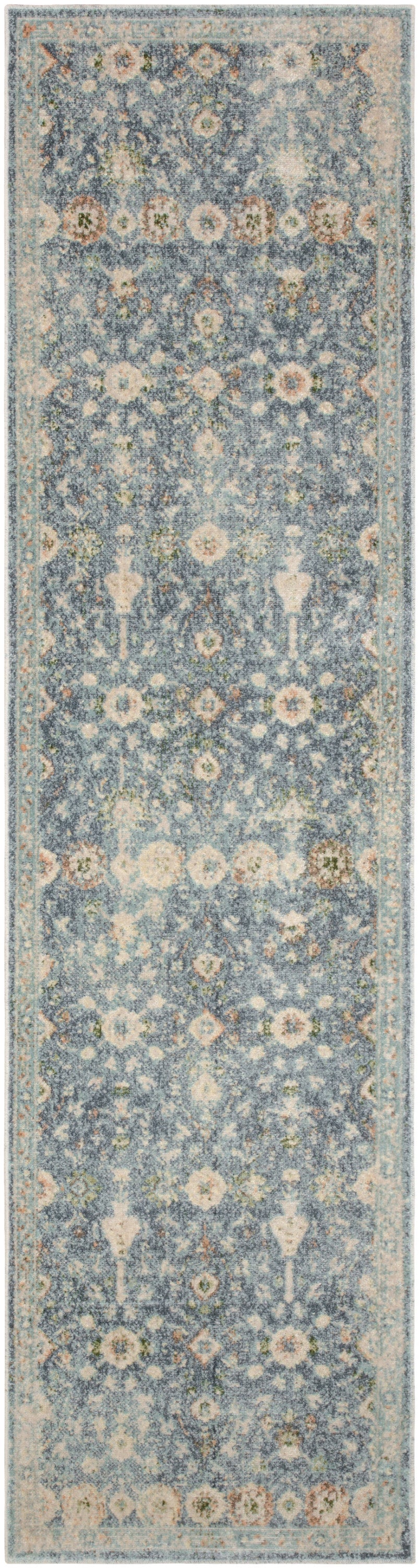 Nourison Home Astra Machine Washable ASW16 Teal Beige Traditional Power-loomed Rug