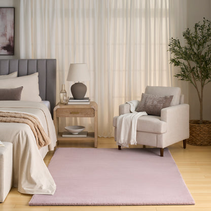 Nourison Home Soft Plush Rabbit Fur  Lavender  Contemporary