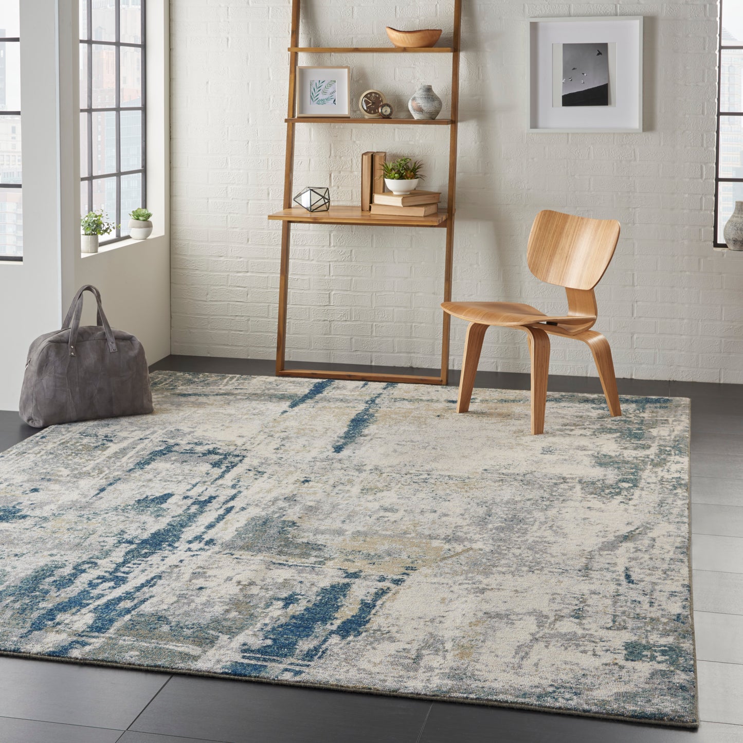 Nourison Home Artworks  Ivory Navy  Contemporary