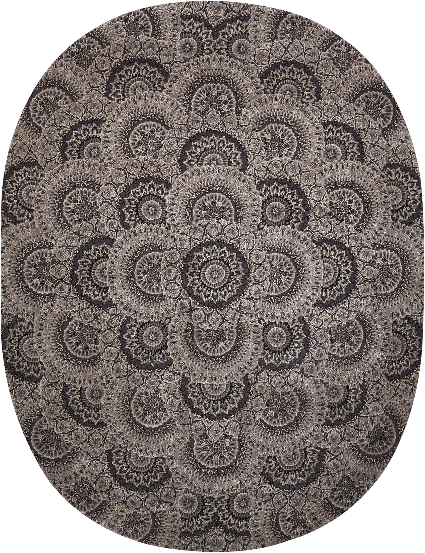 Nourison Home Nourison 2000 2335 Black Grey Traditional Tufted Rug