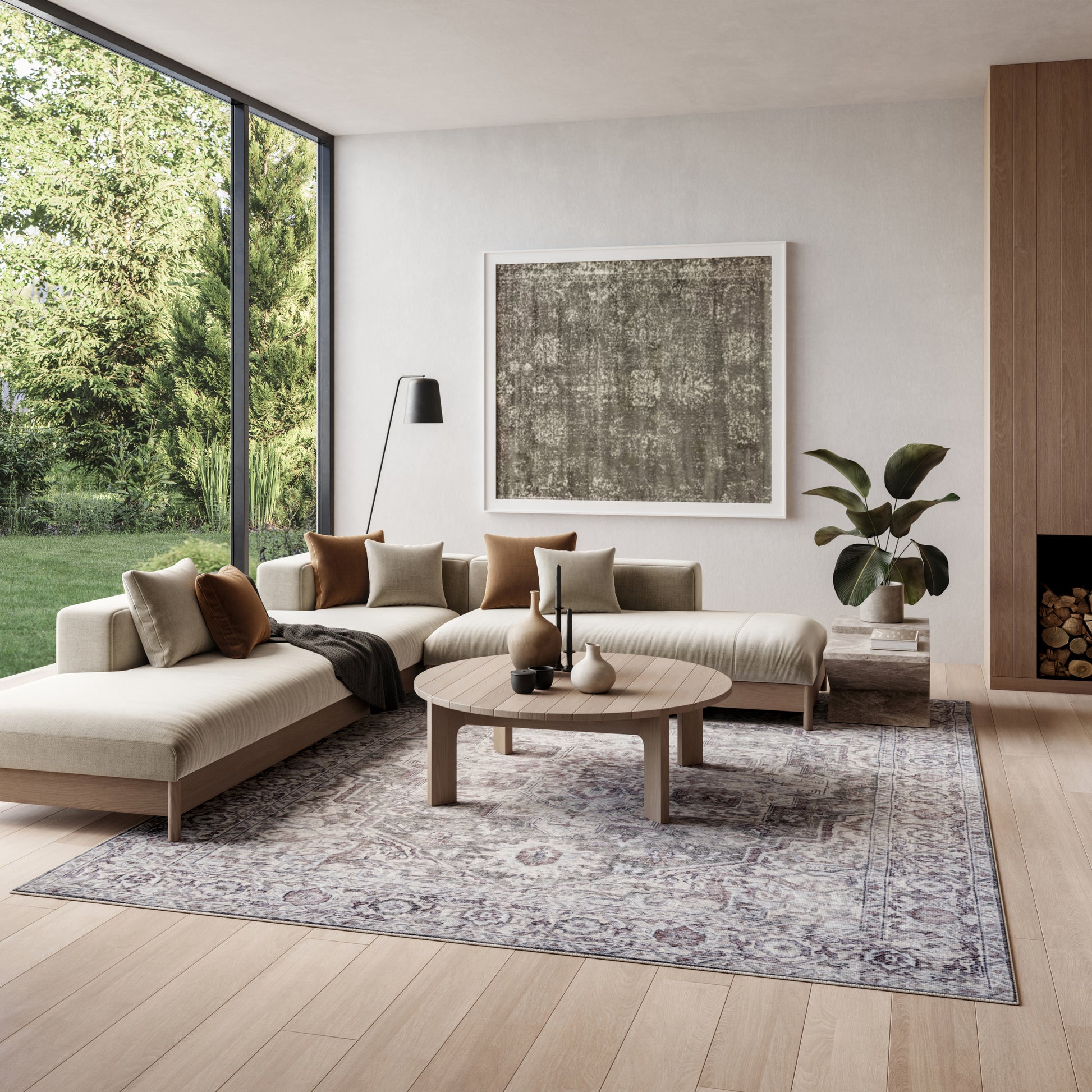 Nourison Home New Concept Washables  Ivory Grey  Traditional