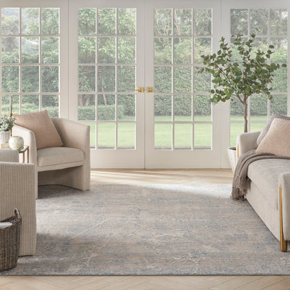 Nourison Home Exhale  Beige Blue  Contemporary
