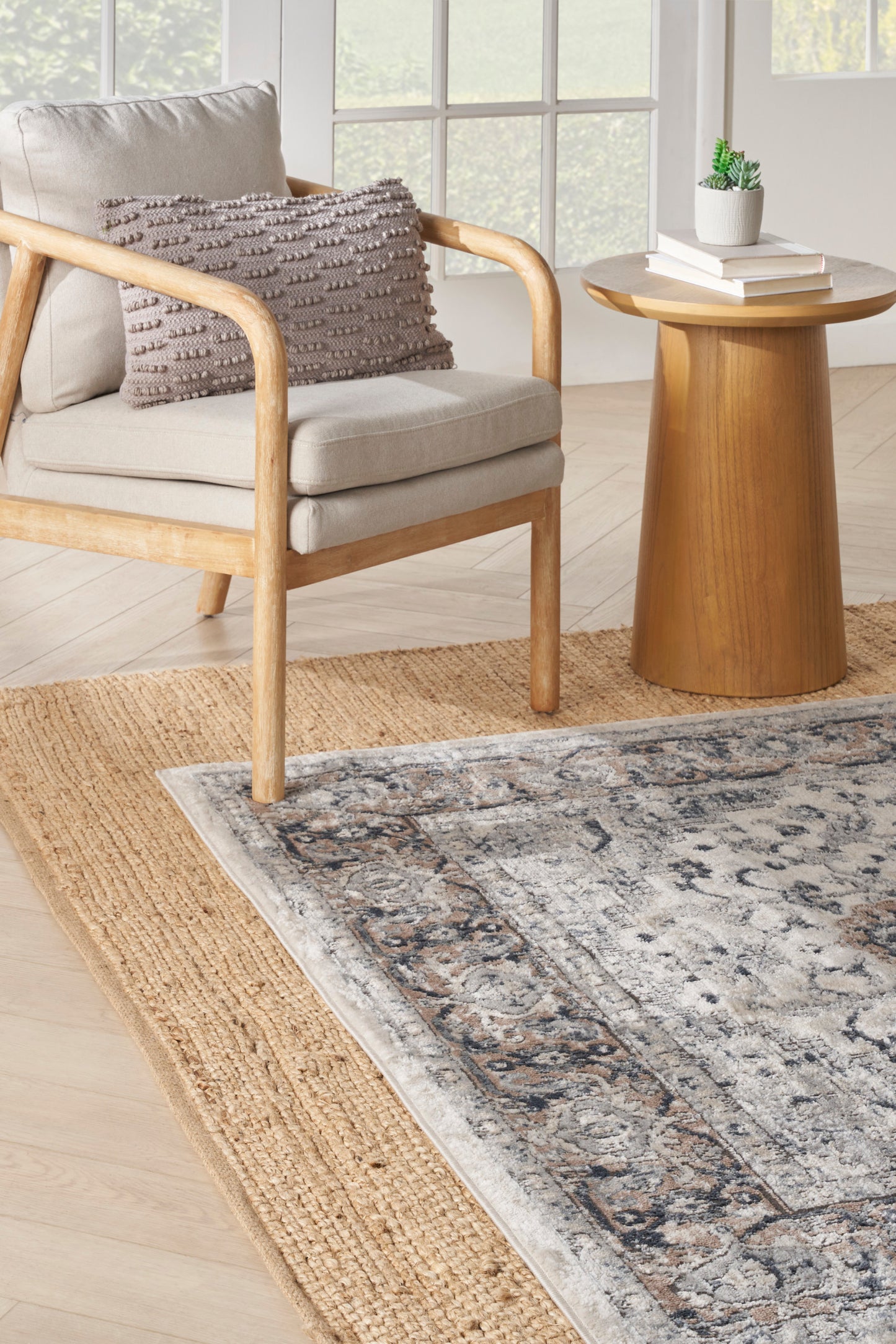 Nourison Home Natural Jute  Bleached  Contemporary