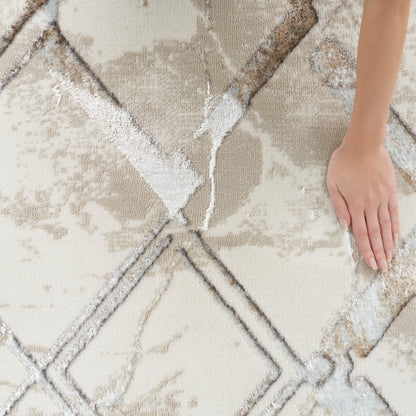 Nourison Home Glitz  Ivory Grey  Contemporary