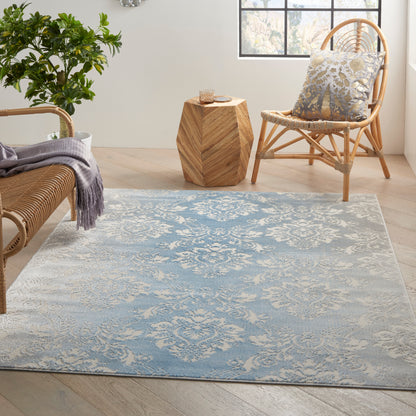 Nourison Home Elation  Ivory Blue  Traditional
