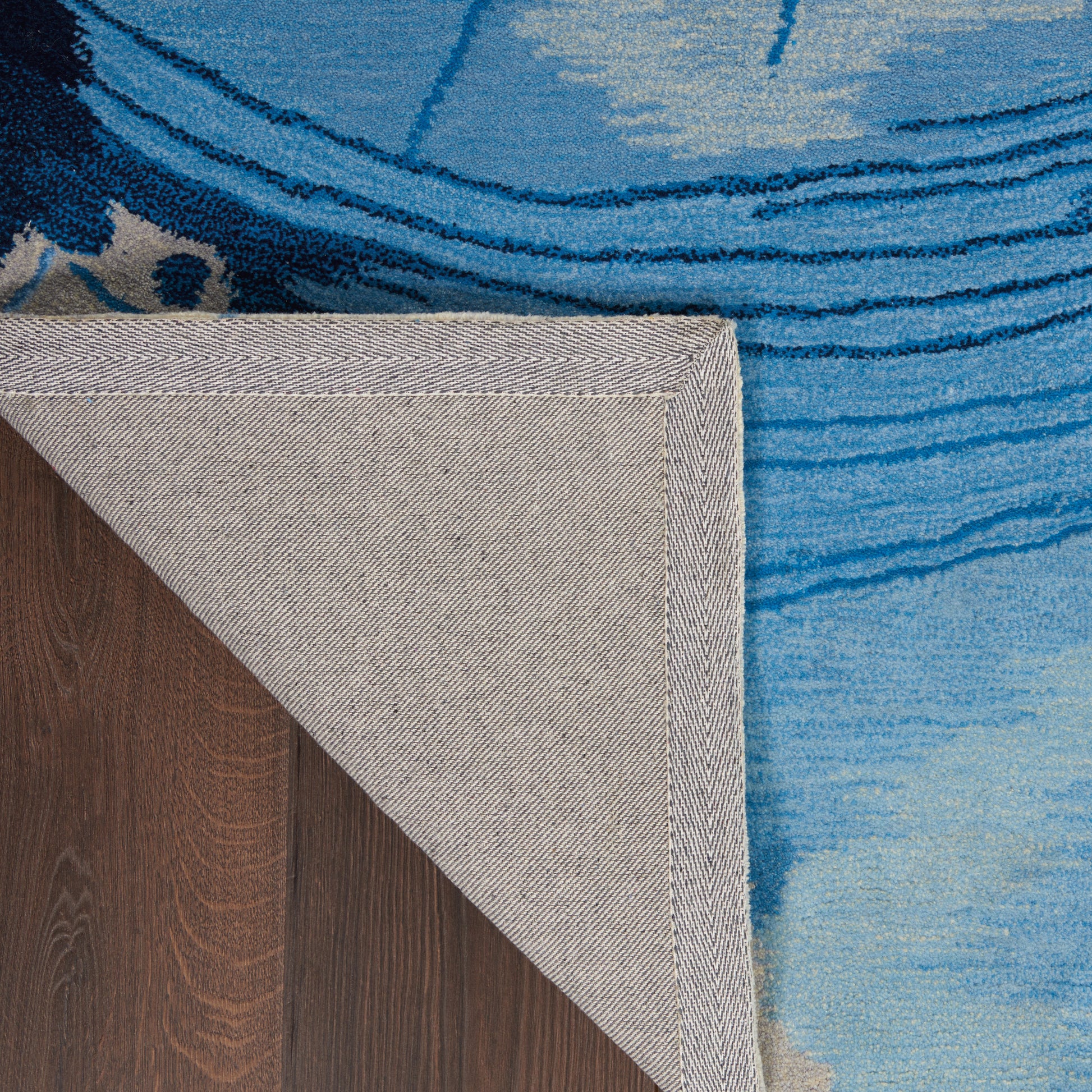 Nourison Home Symmetry  Blue Ivory  Contemporary