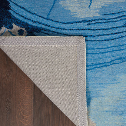 Nourison Home Symmetry  Blue Ivory  Contemporary