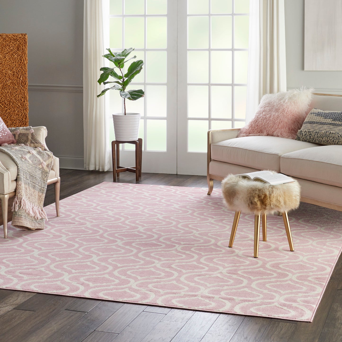 Nourison Home Jubilant  Pink  Transitional