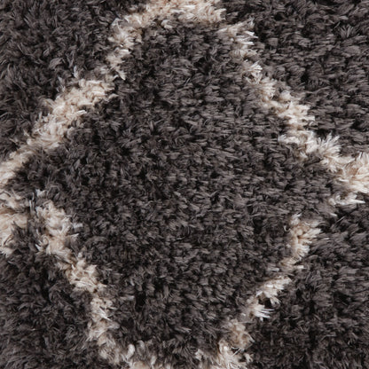 Nourison Home Luxe Shag  Charcoal Beige  Contemporary