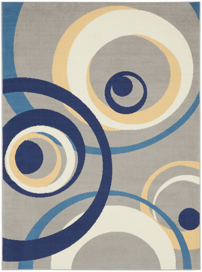 Nourison Home Grafix GRF21 Grey Contemporary Power-loomed Rug