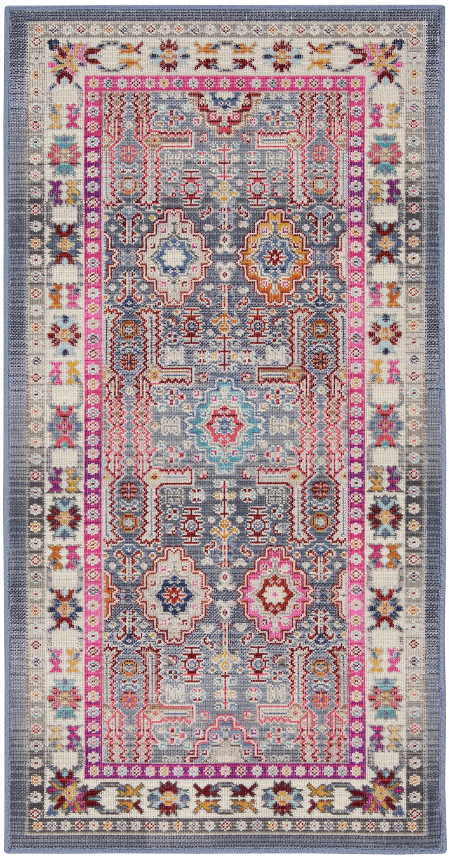 Nourison Home Vintage Kashan VKA05 Grey Multi Transitional Power-loomed Rug