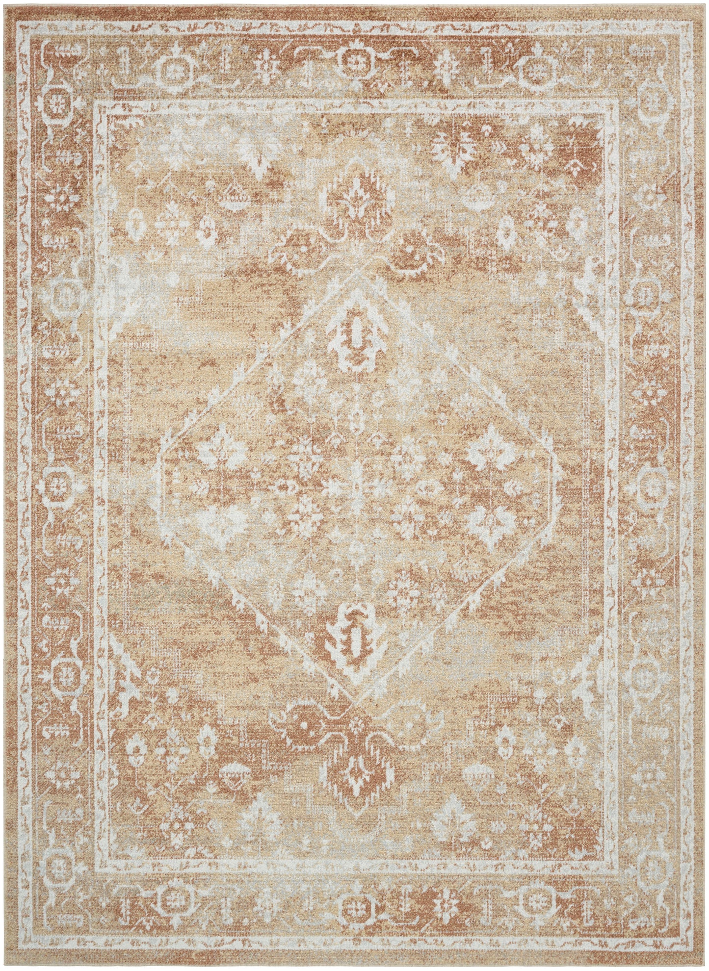 Nourison Home Astra Machine Washable ASW11 Rust Multicolor Traditional Power-loomed Rug