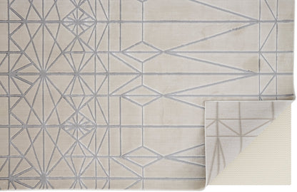 Feizy Micah 3045F Ivory Silver Modern/Mid - Century Modern Machine Woven Rug - Rugs - Feizy - Atlanta Designer Rugs