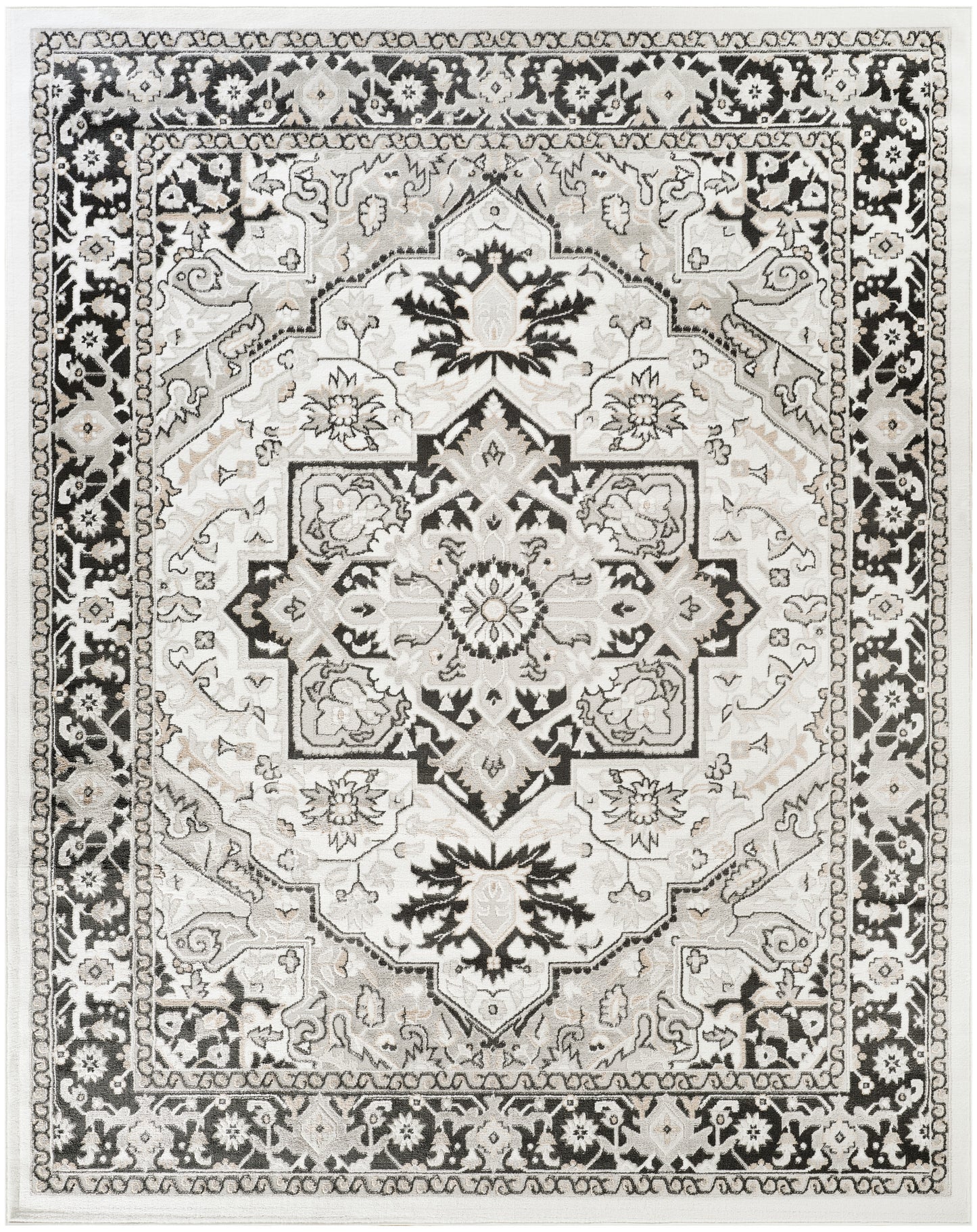 Nourison Home Dekor  Ivory Charcoal  Traditional