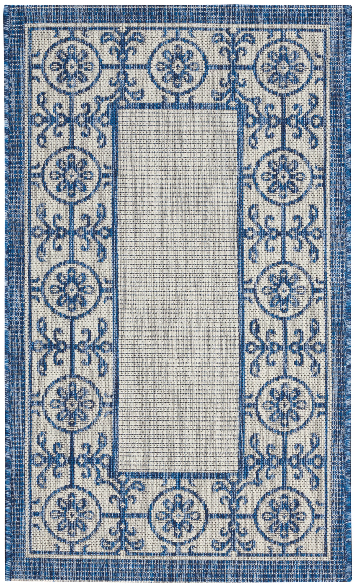Nourison Home Country Side CTR03 Ivory Blue Transitional Power-loomed Rug