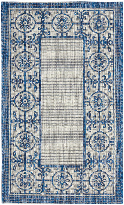 Nourison Home Country Side CTR03 Ivory Blue Transitional Power-loomed Rug