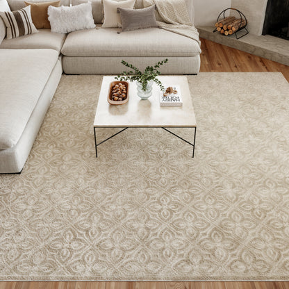 Nourison Home Washable Charm  Silver Ivory  Contemporary