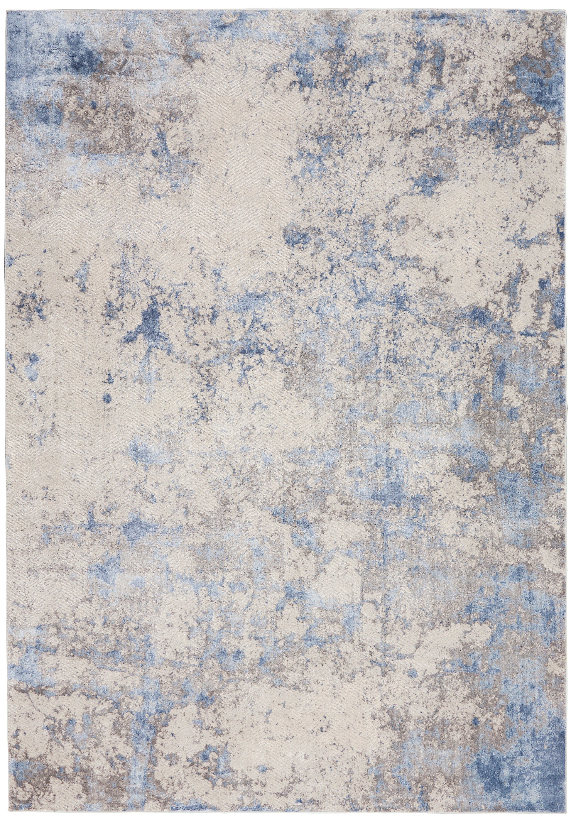 Nourison Home Silky Textures  Blue Ivory Grey  Contemporary