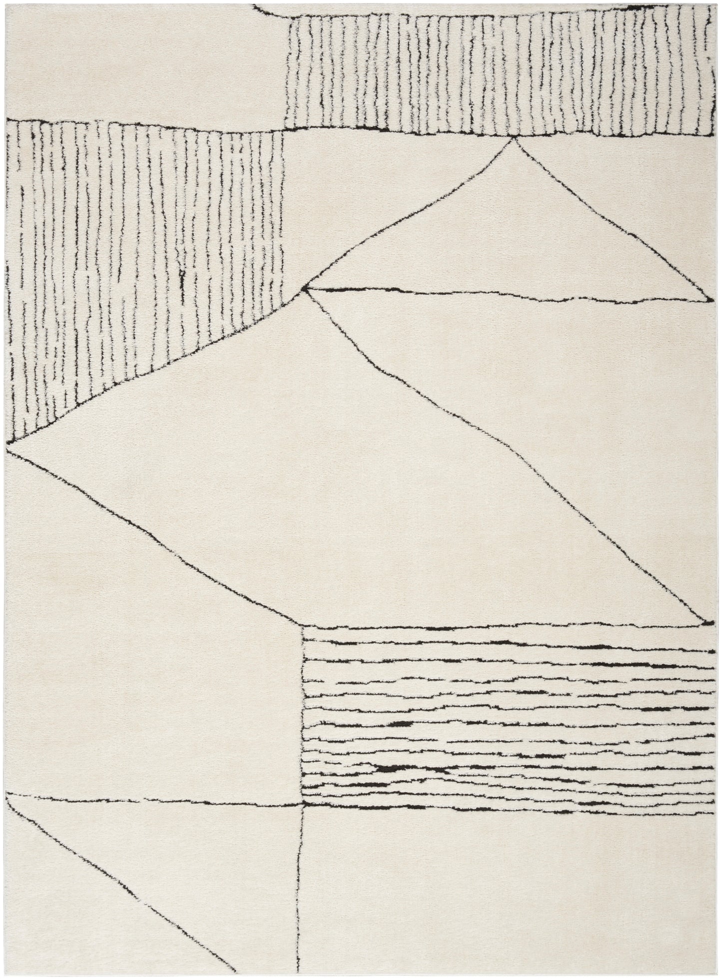 Nourison Home Modern Comfort MNC02 Ivory Black Contemporary Power-loomed Rug