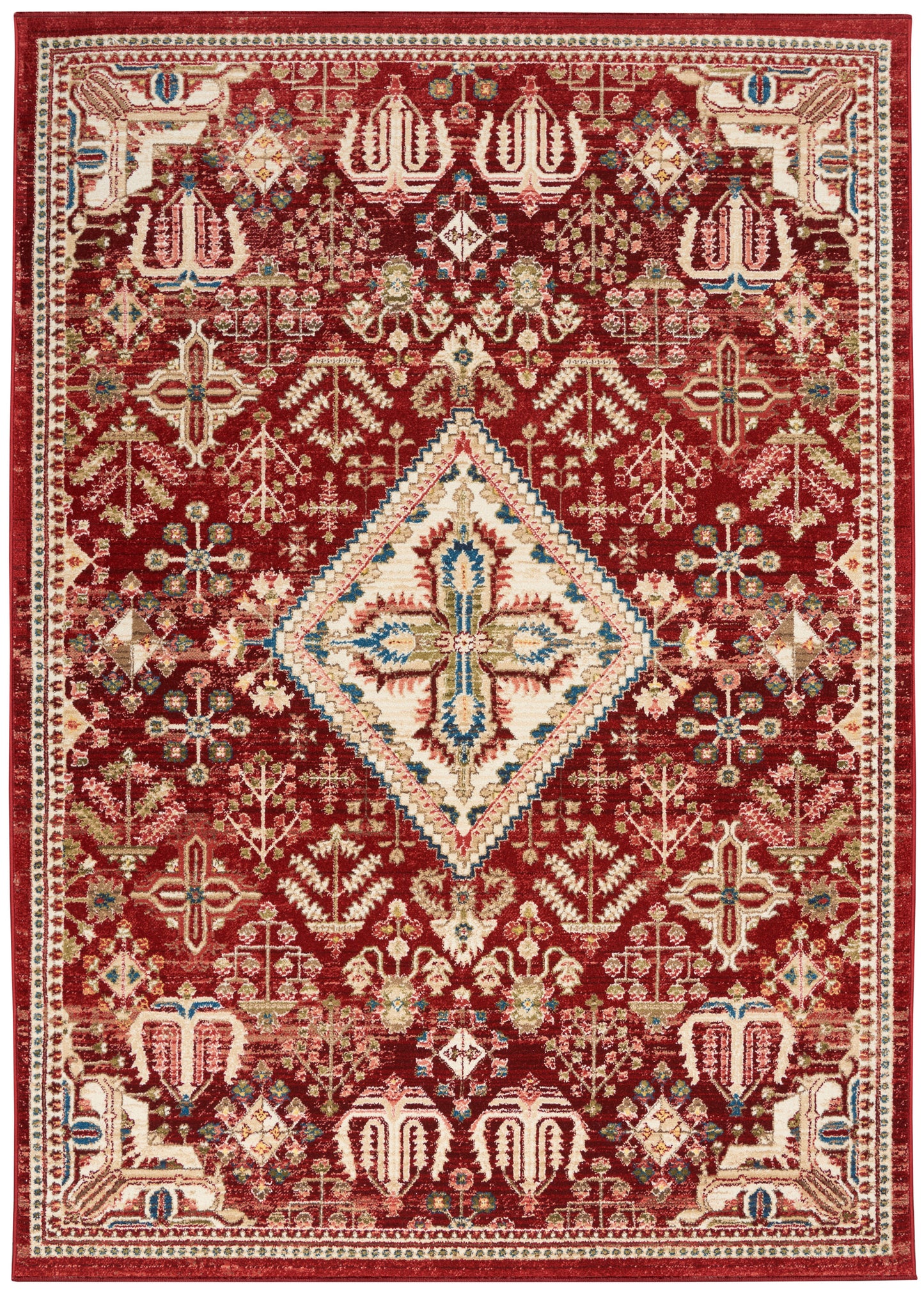 Nourison Home Karisma KAR02 Brick Ivory Traditional Power-loomed Rug