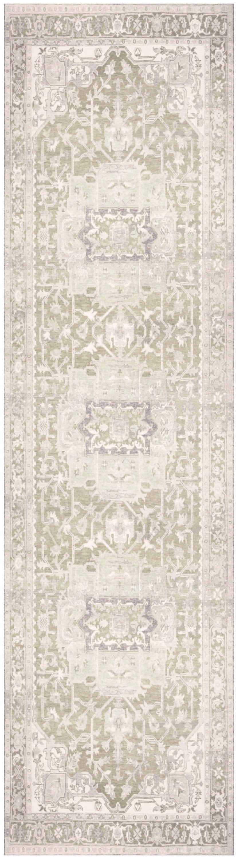 Nourison Home Vintage Washables VWS08 Green Traditional Flat Weave Rug